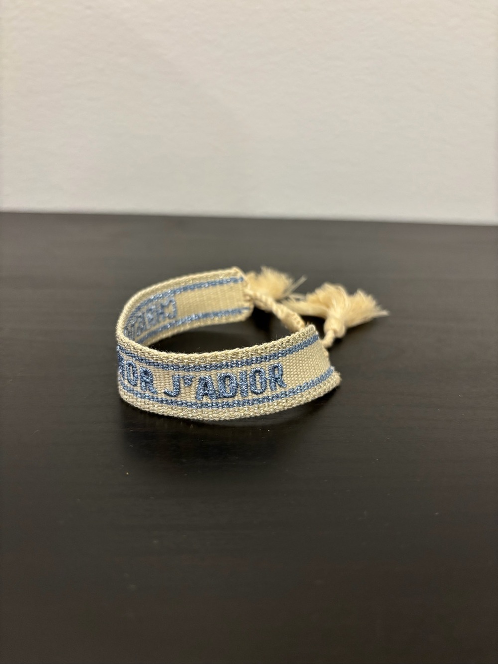 Christian dior J’adior blue metalic and cream cotton woven bracelet adjustable - Picture 2 of 4